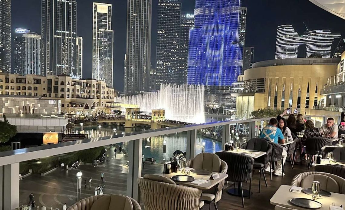 best dubai mall restaurants with fountain views