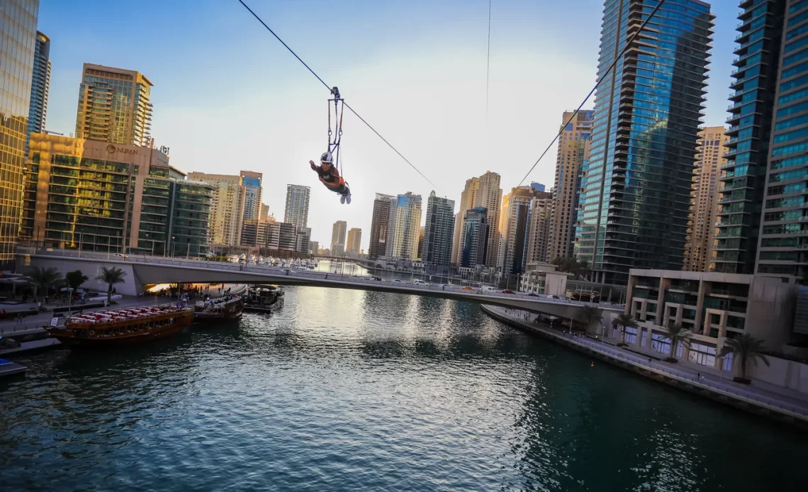 xline dubai marina zipline